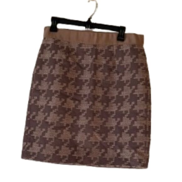 Loft Mauve & Lavendar Houndstooth Pencil Skirt - Fully Lined - 8 - Picture 1 of 6